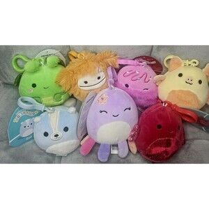 Lot Of 7 Squishmallows 3.5"  Clip-on Keychains
